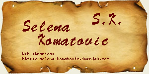 Selena Komatović vizit kartica